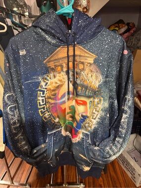 Dreamland Navy Graphic Pullover Hoodie